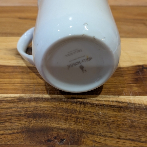 White Ceramic Mug with Blue and Brown Design - Picture 6 of 8